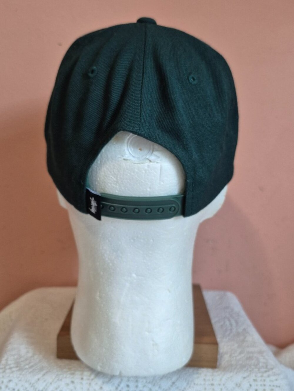 Stussy Embroidered Logo Men's Green Snapback Flat Bill Hat - Picture 3 of 6